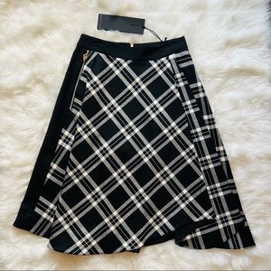 Black and White Plaid Women's Skirt
